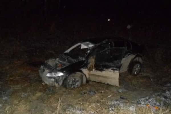 Спешил и перестарался. Под Шалей водитель "француженки" съехал в кювет и перевернулся...