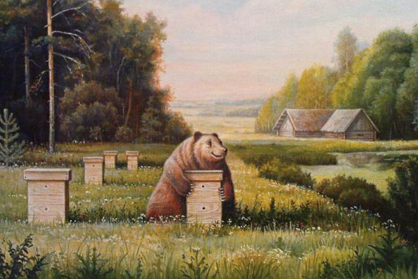 В деревне Крюк на пасеку напал медведь В деревне Крюк на пасеку напал медведь